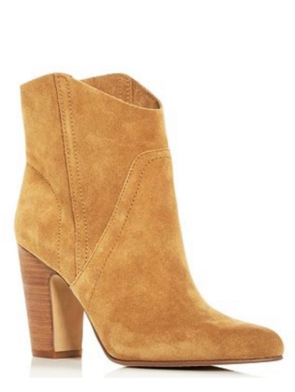 Vince Camuto Tan Suede Ankle Bootie with Block Heel Size 8